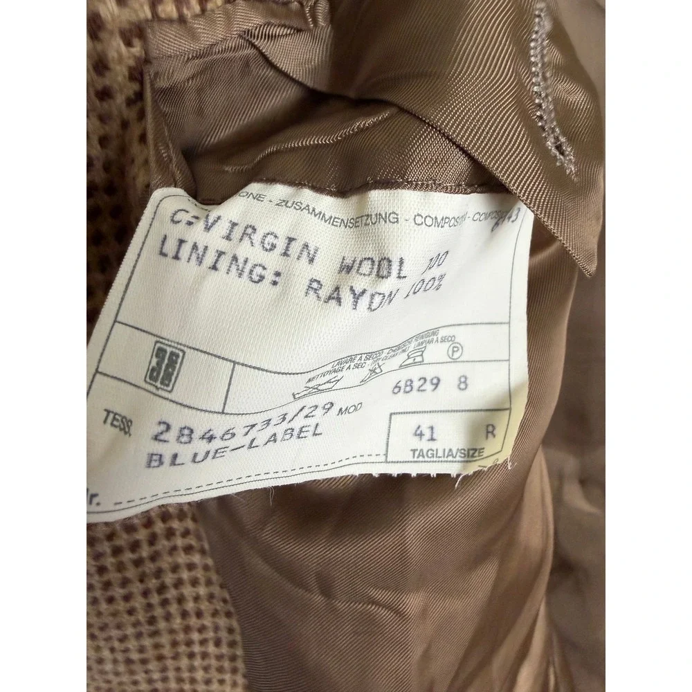Polo Ralph Lauren Blue Label Mens 41R Virgin Wool Blazer Sport Coat Brown Italy